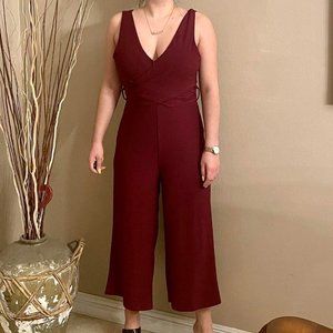 Burgundy Lowcut Jumpsuit
